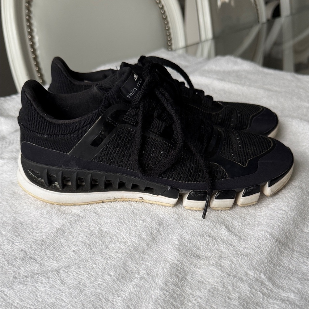 Stella McCartney x Adidas Black Athletic Lace-Up Sneakers